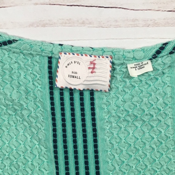 POSTAGE STAMP Green Peplum Blouse Size XS - Picture 4 of 8